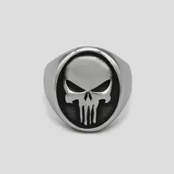 انگشتر اسکلتی استیل طرح پانیشر The Punisher مدل Cle کد Njd696
