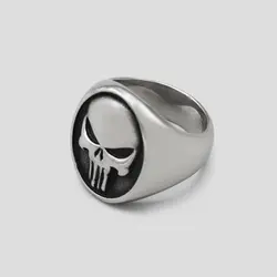 انگشتر اسکلتی استیل طرح پانیشر The Punisher مدل Cle کد Njd696