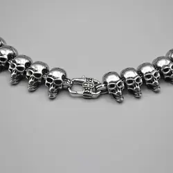 گردنبند استیل اسکلت مدل Big Skulls کد Njd205