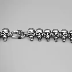 گردنبند استیل اسکلت مدل Big Skulls کد Njd205