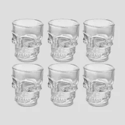 ست شات شش عددی و بطری طرح جمجمه شفاف کد Gss451