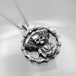 پلاک و گردنبند اسکلتی استیل هارلی دیویدسون (Harley Davidson) مدل Motorcycle کد Njd-546d1
