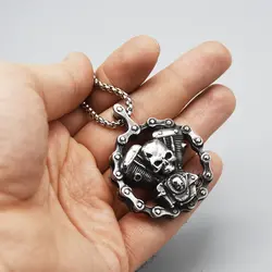 پلاک و گردنبند اسکلتی استیل هارلی دیویدسون (Harley Davidson) مدل Motorcycle کد Njd-546d1