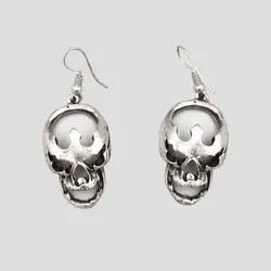 گوشواره آویز طرح جمجمه تو خالی کد Unq067