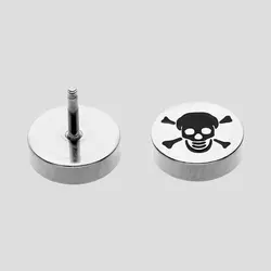 پیرسینگ اسکلتی گوش گرد طرح دزدان دریایی کد Njd-336d2