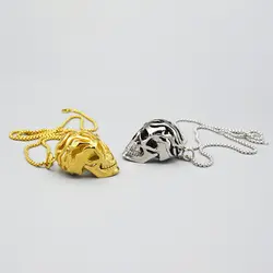 پلاک و گردنبند استیل جمجمه دو تیکه مدل Big Skull رنگ سیلور کد Njd-492d1