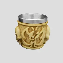 شات اسکلتی داخل استیل مدل 2Skull رنگ استخوانی کد Frh-165d5