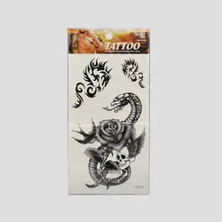 تتو موقت اسکلتی مدل Rose-Snake کد Frh566d4