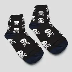 جوراب ساق بلند اسکلتی مدل دزدان دریایی مشکی سرمه ای کد Npss381