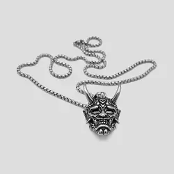 پلاک و گردنبند استیل طرح ماسک یاکوزا مدل Devil کد Njd-770d4