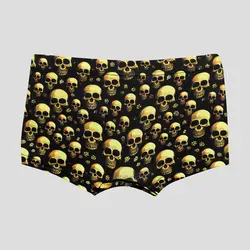 شورت پادار اسکلتی طرح کولسی مدل Yellow Skulls کد Phs-520d4