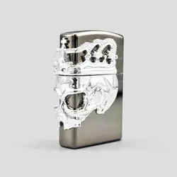 فندک گازی طرح اسکلت مدل Silver Skull کد Sdg-615d5