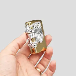 فندک گازی طرح اسکلت مدل Silver Skull کد Sdg-615d5
