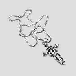 پلاک و گردنبند استیل طرح صلیب مدل Star کد Fsi-371d3