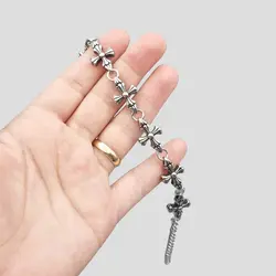 دستبند استیل طرح صلیب کروم هارتز مدل Big-Cross کد Njd-325d3