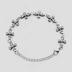 دستبند استیل طرح صلیب کروم هارتز مدل Big-Cross کد Njd-325d3