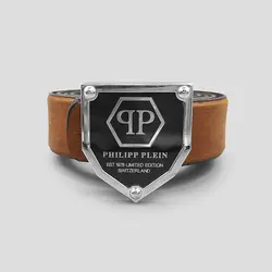 کمربند طرح فیلیپ پلین مدل qp رنگ عسلی کد Phs-621d2