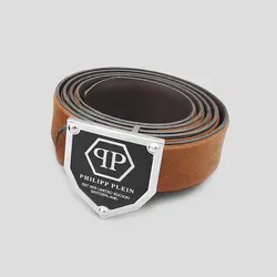 کمربند طرح فیلیپ پلین مدل qp رنگ عسلی کد Phs-621d2