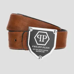 کمربند طرح فیلیپ پلین مدل qp رنگ عسلی کد Phs-621d2