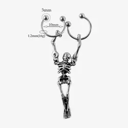 پیرسینگ طرح اسکلت کامل مدل 2HRing کد Hsn-918d4