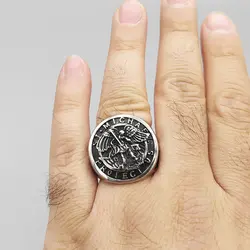 انگشتر استیل طرح سنت مایکل کد Njd929