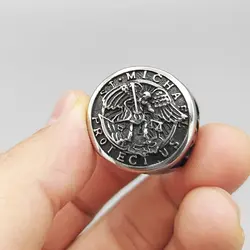 انگشتر استیل طرح سنت مایکل کد Njd929