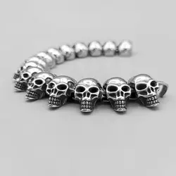 دستبند استیل اسکلت مدل Big Skulls کد Njd-205d1