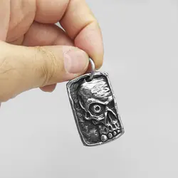 پلاک و گردنبند اسکلت طرح جمجمه مدل تابلو Kok کد Njd-348d2