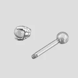 پیرسینگ ته گرد طرح پنجه اژدها مدل White-Sphere کد Hsn-971d3