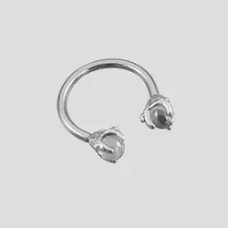 پیرسینگ حلقه طرح پنجه اژدها مدل White-Sphere کد Hsn-971d1