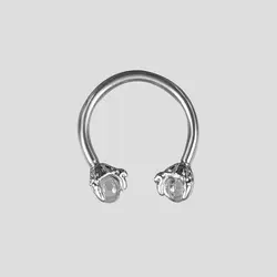 پیرسینگ حلقه طرح پنجه اژدها مدل White-Sphere کد Hsn-971d1