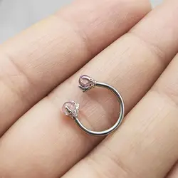 پیرسینگ حلقه طرح پنجه اژدها مدل White-Sphere کد Hsn-971d1