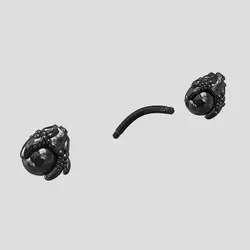 پیرسینگ ناف طرح پنجه اژدها مدل Black-Sphere کد Hsn-971d5