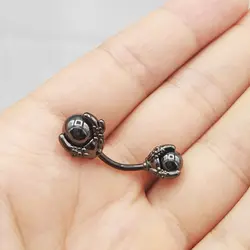 پیرسینگ ناف طرح پنجه اژدها مدل Black-Sphere کد Hsn-971d5