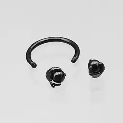 پیرسینگ حلقه طرح پنجه اژدها مدل Black-Sphere کد Hsn-971d1