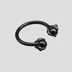 پیرسینگ حلقه طرح پنجه اژدها مدل Black-Sphere کد Hsn-971d1