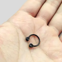 پیرسینگ حلقه طرح پنجه اژدها مدل Black-Sphere کد Hsn-971d1