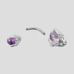 پیرسینگ ناف طرح پنجه اژدها مدل Purple-Sphere کد Hsn-971d5
