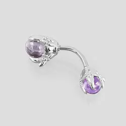 پیرسینگ ناف طرح پنجه اژدها مدل Purple-Sphere کد Hsn-971d5