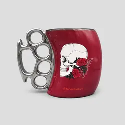 ماگ اسکلتی طرح پنجه بوکس مدل Rose Skull کد Zre-977d4