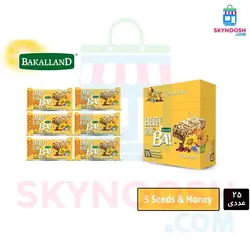 انرژی بار غلات پنج دانه و عسل باکالند 40 گرمی - بسته 25 عددی