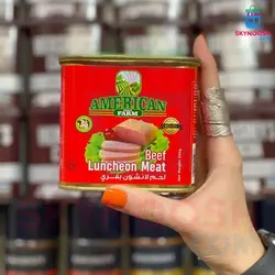 کنسرو کالباس گوشت گاو آمریکن گرین فارم 320 گرمی - باکس 24 عددی