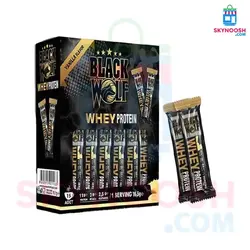 پودر پروتئین آب پنیر بلک ولف طعم وانیلی - بسته 15 عددی