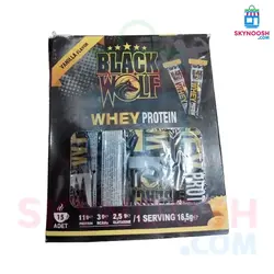 پودر پروتئین آب پنیر بلک ولف طعم وانیلی - بسته 15 عددی