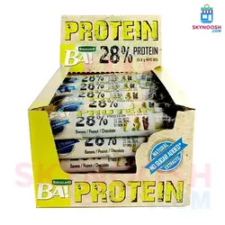 پروتئین بار باکالند 28 درصد حاوی موز و بادام زمینی بسته 25 عددی