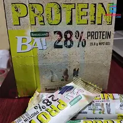 پروتئین بار باکالند 28 درصد حاوی موز و بادام زمینی بسته 25 عددی