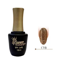 لاک ژل کوئین نیل (طلایی گلیتردار) کد ۱۷8