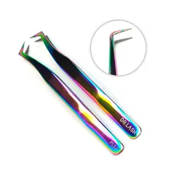 پنس مژه سر کج (والیوم) کروم دکتر لش مدل PL52