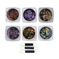 پودر شاتر کروم دیزاین ناخن 6 عددی - اسکای شاین