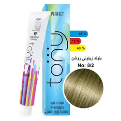 رنگ مو تونی مدل بلوند زیتونی روشن شماره 8,2